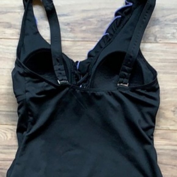 gabar Swim Womens Gabar Black Ruffled One Piece Swimsuit Poshmark